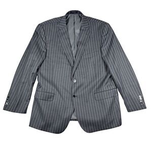 Tiglio Luxe Blazer Mens 48R Lanificio Di Biella Gray Striped 100% Wool